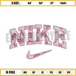 nike pink embroidery design