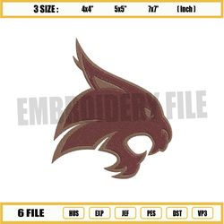 ncaa texas state bobcats embroidery design