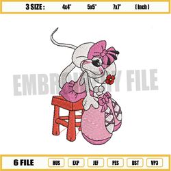 pink mouse diddlina embroidery