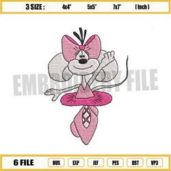 ballerina pink mouse diddlina embroidery