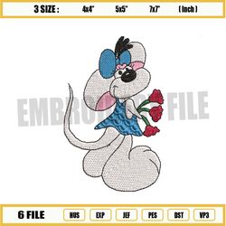 floral mouse diddlina embroidery