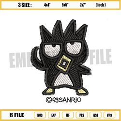 badtz maru black penguin embroidery png