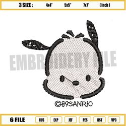 sanrio pochacco dog head embroidery png