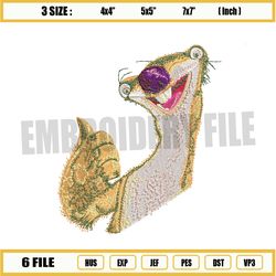 ice age sid say ok embroidery png