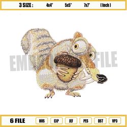 ice age 2 movie scrat embroidery png