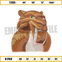 smiling face ice age diego embroidery png