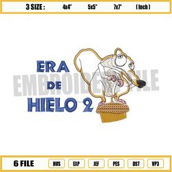 era de hielo 2 scrat the squirrel embroidery png