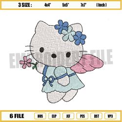 baby fairy hello kitty embroidery png