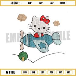 hello kitty fly the skies embroidery png