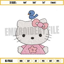 hello kitty and the bird embroidery png