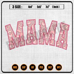 mama pink leopard pattern embroidery