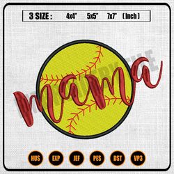 mama softball sport ball embroidery