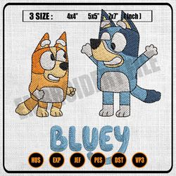 bluey and bingo heeler puppy dog embroidery