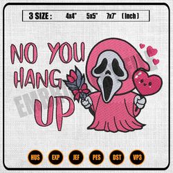 no you hang up valentine scream ghostface embroidery