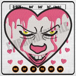 pennywise pink dripping valentine heart embroidery