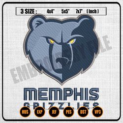 memphis grizzlies logo embroidery design