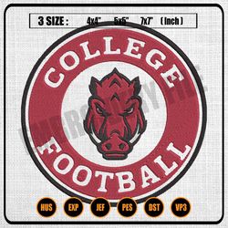 arkansas razorbacks college football embroidery, ncaa logo embroidery designs, machine embroidery designs