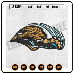 jacksonville jaguars face logo embroidery, nfl embroidery, jaguars embroidery design, football embroidery