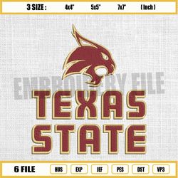 texas state bobcats embroidery design, texas state bobcats embroidery, logo sport embroidery, ncaa embroidery