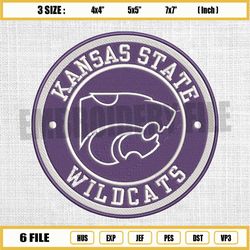 ncaa kansas state wildcats embroidery designs
