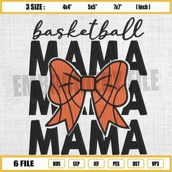 basketball mama sport bow tie embroidery