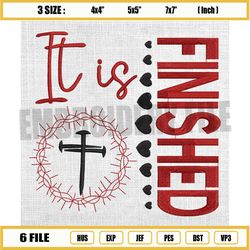 it is finished embroidery design, christian jesus embroidery, happy easter embroidery