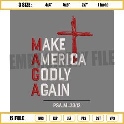 make america godly again embroidery design, god embroidery, christian jesus embroidery