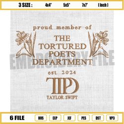 the tortured poets department embroidery, taylor swift embroidery, proud member embroidery