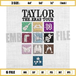 taylor the era tour embroidery design, taylor swift embroidery, music tour embroidery