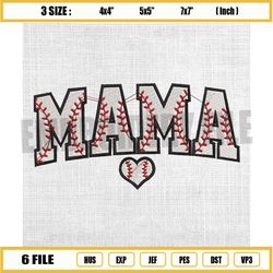 love baseball mama embroidery design, mother day sport embroidery, softball mom embroidery