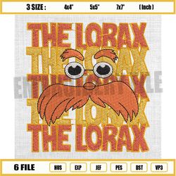 dr seuss the lorax embroidery design, god lorax embroidery, dr seuss story book embroidery