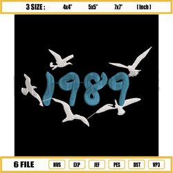 1989 seagulls embroidery design, taylor swift embroidery, the eras tour embroidery