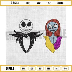 jack and sally embroidery design, the nightmare before christmas embroidery, jack skellington embroidery