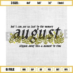 welcome august embroidery design, hello august embroidery, birth month embroidery