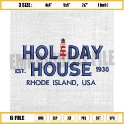 holiday house est 1930 embroidery design, rhode island house embroidery, taylor swift embroidery