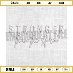 stronger than the storm embroidery design, christian jesus embroidery, god sayings embroidery