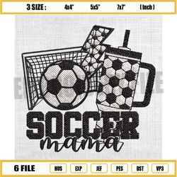 soccer mama embroidery design, retro stanley coffee mama embroidery, mother day sport embroidery