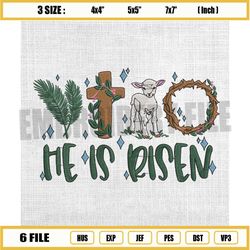he is risen embroidery design, christian jesus embroidery, sheep embroidery, god embroidery