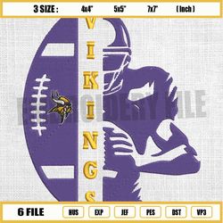 minnesota vikings nfl football player embroidery, nfl logo embroidery, vikings embroidery design, football embroidery