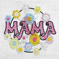 leopard mama print daisy mother day embroidery