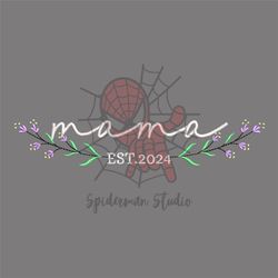 mama little flower branches mother day est 2024 embroidery