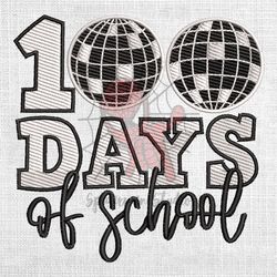 100 days of school disco ball embroidery