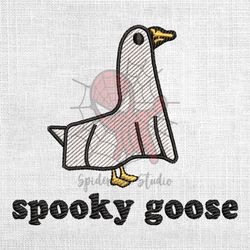 spooky goose halloween ghost duck embroidery