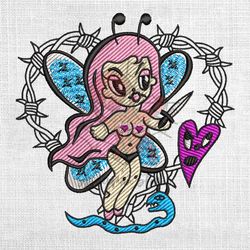 pink hair devil angel karol g bichota season album embroidery