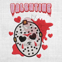 valentine day horror killer jason voorhees mask embroidery