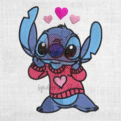 valentine day love stitch design embroidery pes