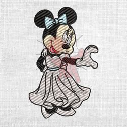 bride minnie mouse wedding couple matching heart hand embroidery