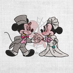 mickey minnie couple disney wedding embroidery