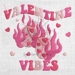 valentine vibes flaming love dice embroidery