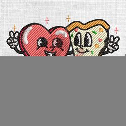 love and pizza valentine day embroidery